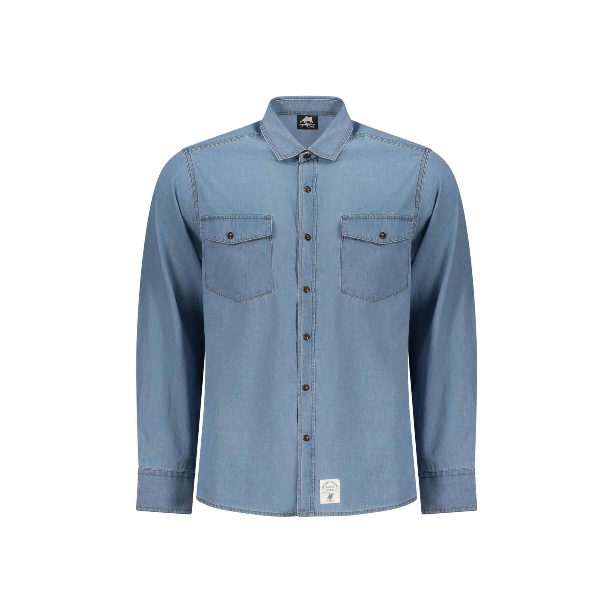 U.S. Grand Camicia Maniche Lunghe Uomo Azzurra Logo Camicie Azzurro - foto prodotto